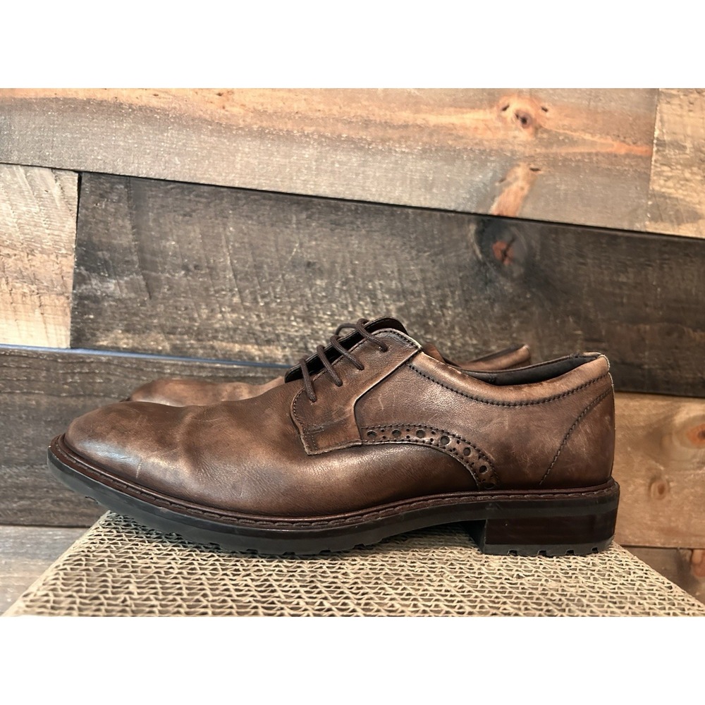 ECCO Vitrus Brown Leather Plain Toe Derby Shoe Men's EU‎ 41 /7.5